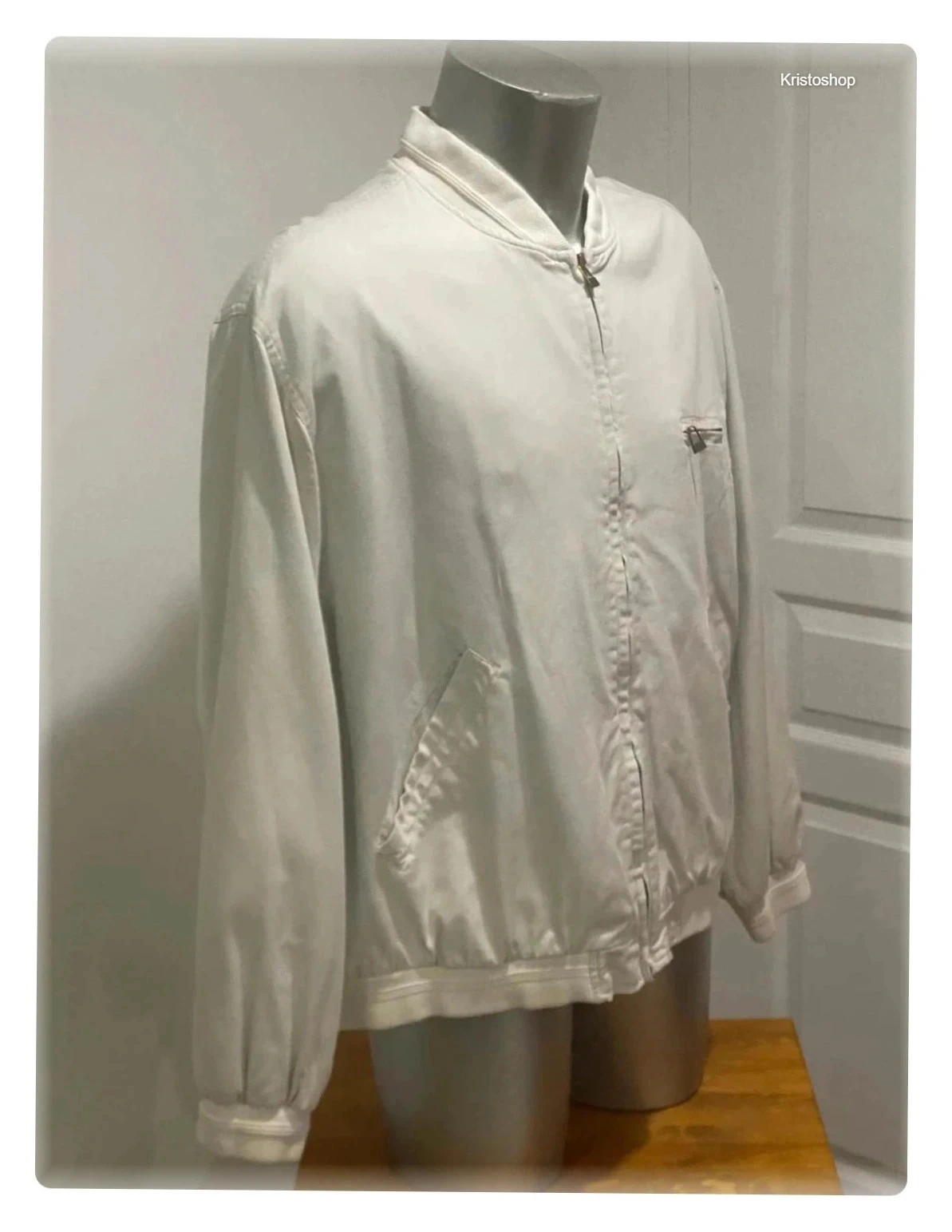 Chaqueta retro Camaieu Harrington beige Talla L Vintage 90s – photo 4